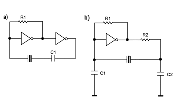 《圖七　(a)串聯共振振盪器 (b)並聯共振振盪器》