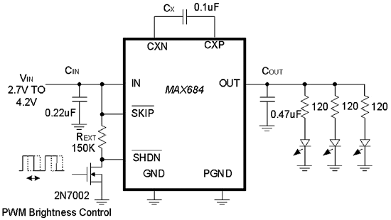 《圖一　MAX684 White LED Driver》