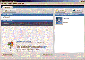 《圖四　Hello是結合數位影像分享與即時通訊的新工具軟體》