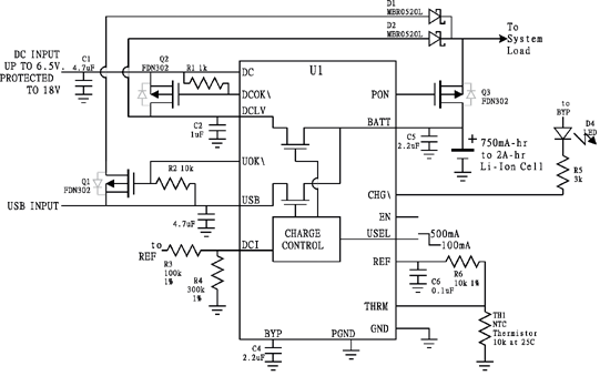 《圖四　具備外加MOSFET的充電晶片電路》