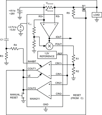 《圖五　固態功率感測電路斷路器會在功率過高時關閉連接到負載的電流》