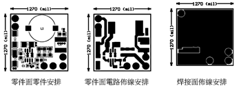 《圖五　圖一中電路的印刷電路板佈局安排。》