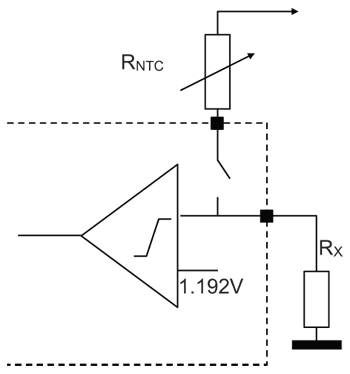 《圖九　LED溫度偵測與NTC電阻》