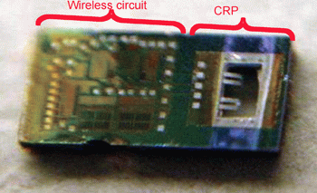 《圖十一　最新一代的整合CRP微懸臂樑感測器及無線電路系統單晶片。》