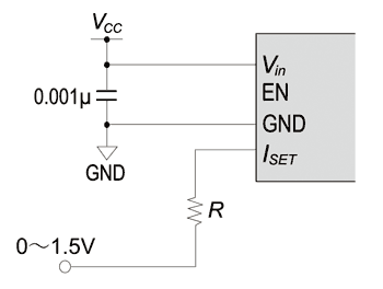 《圖三十　ISET腳架構成的類比調光電路圖》