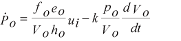 《公式三　 氣動馬達出口處壓力變化方程式》