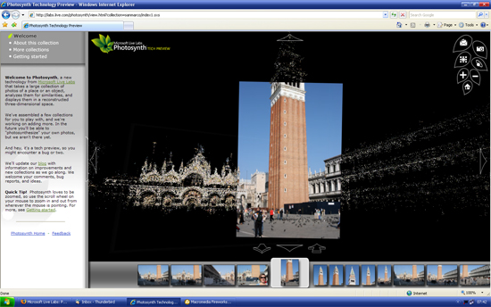 《圖一　Microsoft正研發能利用多張照片合成3D立體視野的瀏覽器外掛程式服務Photosynth技術，市場預估將與Google激烈競爭PND 3D圖像市場》