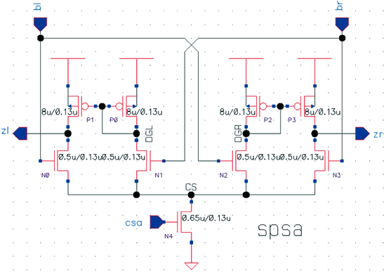 《圖十一　第一級的感測放大電路示意圖》