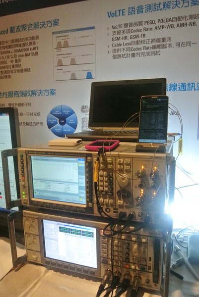 圖三 : 在進入VoLTE測試前，實體層與通訊協定的同時測試，已是基本要求。（攝影：姚嘉洋）