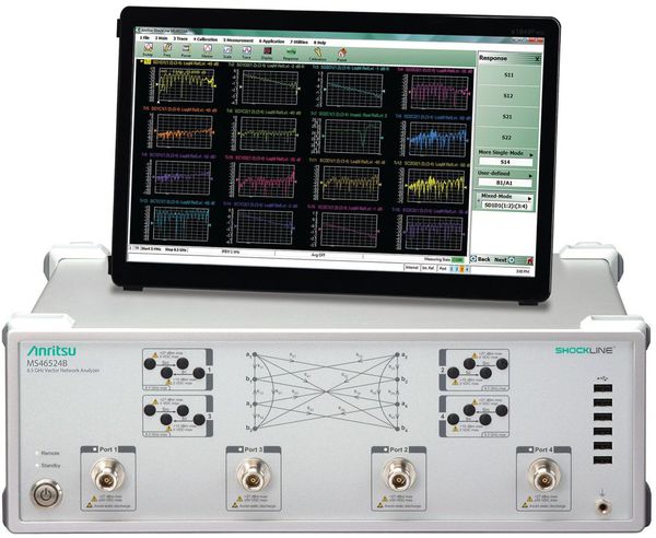 圖4 : 安立知ShockLine高性能4埠向量網路分析儀