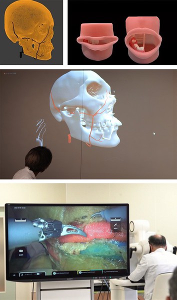 圖2 : 驗證實驗中使用的3D影像和3D列印模型與現場（source：神戶市政府）