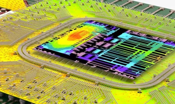 圖四 : 使用Ansys SIwav對晶片及其封裝基板進行訊號完整性分析。