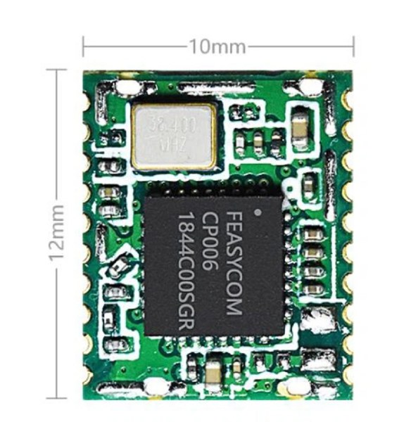 圖三 : 主要的電子元件製造商都有提供藍牙單晶片與模組，圖為FEASYCOM的BLE Mesh Network Modules。