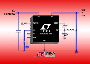 Linear推出3.5A、25V降壓開關穩壓器LT1913 BigPic:315x225