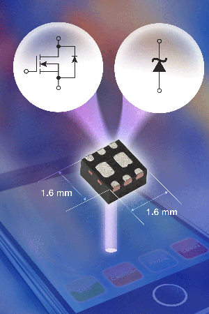 Vishay結合20V n通道功率MOSFET及肖特基二極體