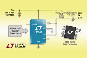 Linear高壓隔離式完整返馳切換穩壓器LT3512