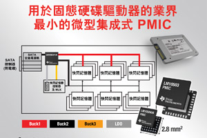 TI推出適用於固態硬碟的超小型電源管理IC