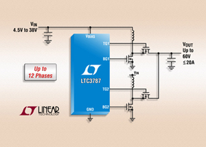 LTC3787可由12V輸入以10A輸出提供24V，效率高達 97％ BigPic:315x225