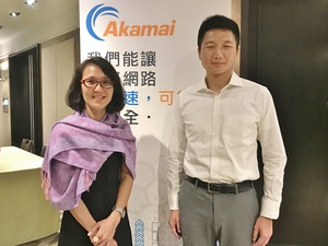 Akamai香港暨台灣地區媒體部門行銷總監陳秀慧（左）表示，大部分受訪者認為裝置能否保戶資料安全性最為重要；右為Akamai大中華區媒體技術解決方案部技術經理劉燁。