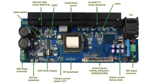 大联大友尚集团推出以意法半导体32F334R8 Cortex M4为基础可应用於电信设备电源的3 kW全桥接LLC谐振数位电源