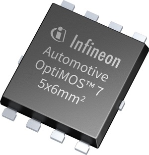 英飛凌針對汽車應用推出的 80 V MOSFET OptiMOS 7，具有封裝電阻、電感低及抗雪崩電流能力強的特點。